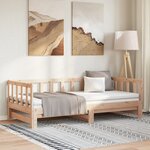 vidaXL Lit de jour et lit gigogne sans matelas 90x200 cm bois massif
