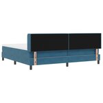 Lit à ressort vidaXL avec matelas bleu foncé 200x200 cm en velours