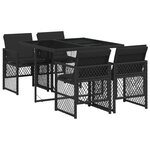 vidaXL Ensemble à manger de jardin coussins 5Pièces noir résine tressée