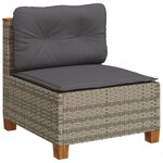 vidaXL Salon de jardin avec coussins 10 Pièces gris résine tressée