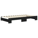 vidaXL Lit de jour avec gigogne et tiroirs sans matelas noir 100x200cm
