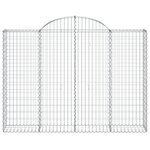 vidaXL Paniers à gabions arqués 11 Pièces 200x30x140/160 cm Fer galvanisé