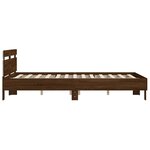 vidaXL Cadre de lit avec LED sans matelas chêne marron 150x200 cm