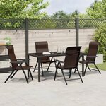 vidaXL Ensemble de Jardin 5 Pièces Marron Rattan PE