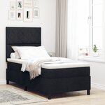 vidaXL Lit à ressorts avec matelas & LED noir 90x190 cm en tissu