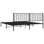 vidaXL Cadre de lit métal sans matelas avec tête de lit noir 193x203cm