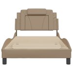 vidaXL Cadre de lit avec lumières LED cappuccino 100x200 cm similicuir