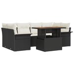 vidaXL Canapés de jardin 7 pièces avec coussins en osier poly noir