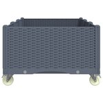 vidaXL Jardinière à roulettes gris 150x80x54 cm PP