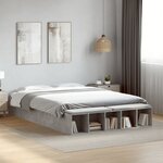 vidaXL Cadre de lit sans matelas gris béton 140x200 cm