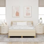 Lit à ressorts vidaXL avec matelas crème 140x200 cm en tissu