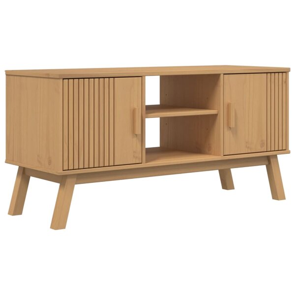 vidaXL Meuble TV OLDEN marron 114x43x57 cm bois de pin massif