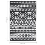 vidaXL Tapis d'extérieur Noir 160x230 cm PP