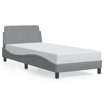 vidaXL Cadre de lit avec tête de lit Gris clair 80x200 cm Tissu
