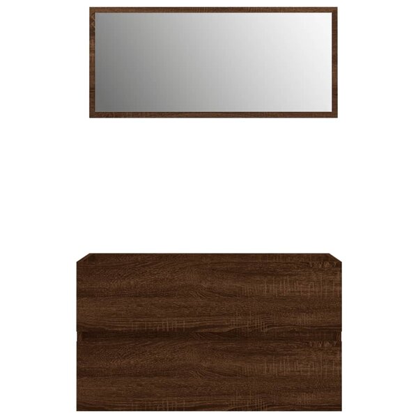 vidaXL Ensemble de meubles de salle de bain 2 Pièces Chêne marron