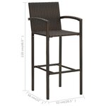 vidaXL Ensemble de bar d'extérieur 7 Pièces accoudoir Poly rotin Marron
