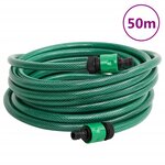 vidaXL Enrouleur de tuyau vert sur pied avec tuyau de 50 m PVC