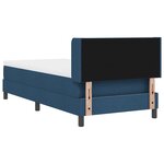 vidaXL Lit Box Spring avec Matelas Bleu 90x190 cm Tissu