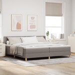 Lit avec sommiers vidaXL et matelas taupe 200x200 cm en tissu