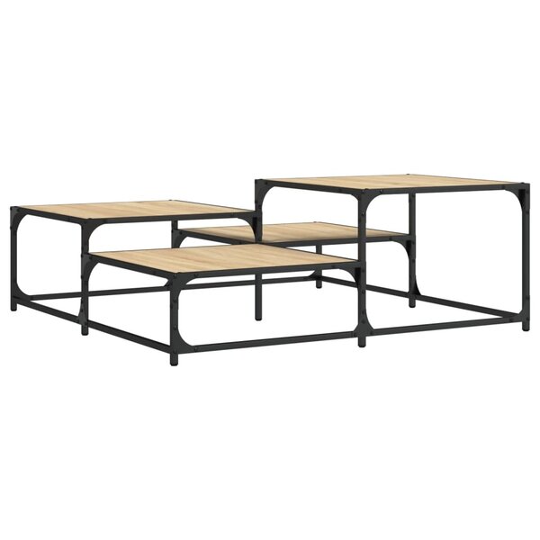 vidaXL Table basse chêne sonoma 107x107x40 cm bois d'ingénierie