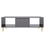 vidaXL Table basse gris brillant 103 5x60x35 cm bois d'ingénierie