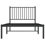 vidaXL Cadre de lit métal avec tête de lit noir 90x190 cm