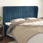 vidaXL Tête de lit avec oreilles Bleu foncé 183x23x118/128 cm Velours