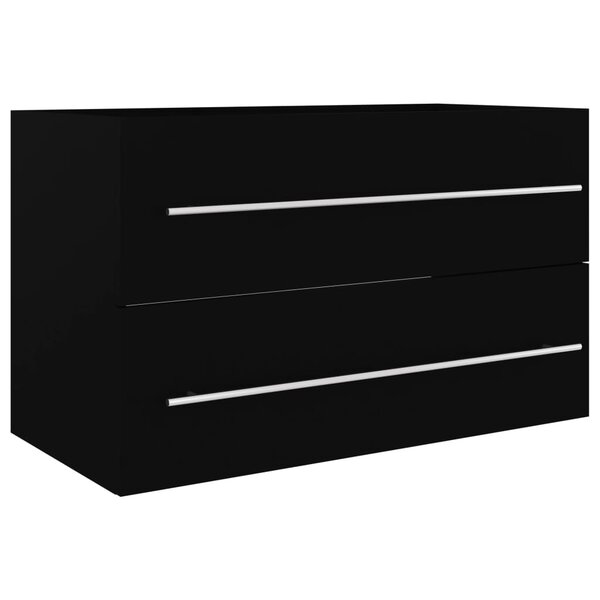 vidaXL Armoire d'évier Noir 80x38 5x48 cm Aggloméré