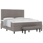 vidaXL Lit à ressorts avec matelas et banc gris 180x200 cm tissu