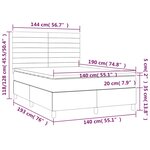 vidaXL Sommier à lattes de lit et matelas Gris clair 140x190cm Velours