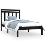 vidaXL Cadre de lit Noir Bois massif 100x200 cm