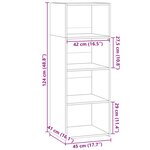 vidaXL Buffet haut gris béton 45x41x124 cm bois d'ingénierie