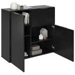 FMD Commode avec tiroir et portes 89 1x31 7x81 3 cm noir