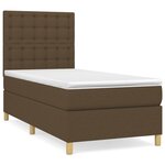 vidaXL Sommier à lattes de lit avec matelas Marron foncé 90x200 cm