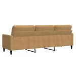 vidaXL Canapé à 3 places Marron 210 cm Velours