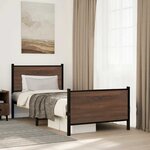 vidaXL Cadre de lit en métal sans matelas chêne marron 80x200 cm
