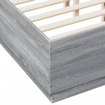 vidaXL Cadre de lit avec LED sans matelas sonoma gris 135x190 cm