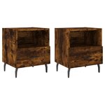 vidaXL Tables de chevet 2Pièces chêne fumé 40x35x47 5cm bois d’ingénierie