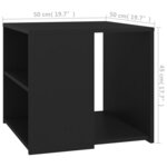 vidaXL Table d'appoint noir 50x50x45 cm bois d'ingénierie