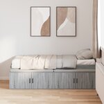 vidaXL Cadre de lit Gris Sonoma 100x200 cm