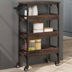 vidaXL Chariot de cuisine chêne marron 53x20x76 cm bois d'ingénierie