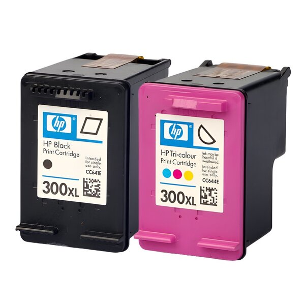 Pack de 2 cartouches d'encre authentiques HP 300XL  Noir et couleurs - programme SECOND