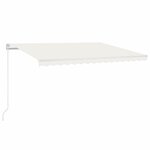 vidaXL Auvent automatique avec capteur de vent et LED 450x300 cm Crème