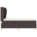 Lit à ressort avec matelas vidaXL Marron foncé 100x200 cm en tissu