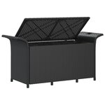 vidaXL Banc de jardin avec coussin noir 116x46x57 cm résine tressée