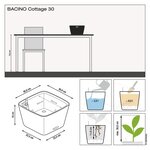 LECHUZA Jardinière BACINO Cottage ALL-IN-ONE 30x30 cm blanc
