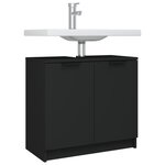 vidaXL Armoire de salle de bain Noir 64 5x33 5x59 cm Bois d'ingénierie