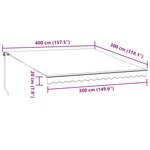 vidaXL Auvent rétractable automatique bordeaux 400x300 cm