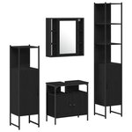 vidaXL Ensemble de meubles de salle de bain 4 pièces en bois d'ingénierie chêne noir