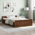 vidaXL Cadre de lit tête de lit et pied de lit chêne marron 120x190 cm